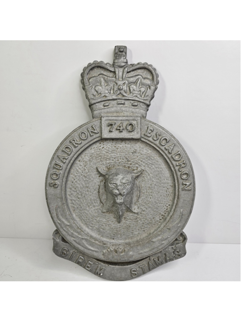 Vintage Canadian Forces 740 Communication Squadron Cast Aluminum Plaque Nanaimo